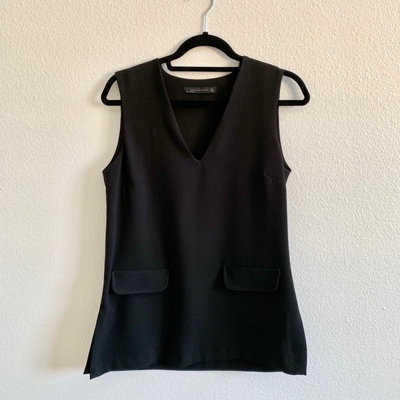 ZARA Basic Sleeveless Top Black Sz S - Picture 1 of 8